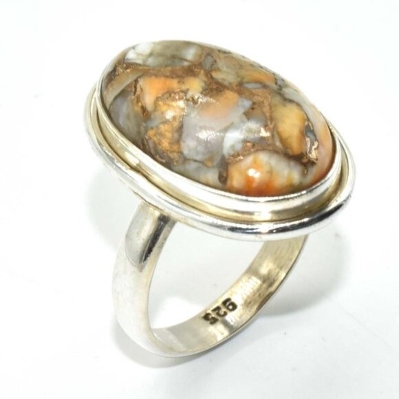 Sterling Silver Oster Muhave Turquoise Hand Made Ring Size 7 - Picture 3 of 3